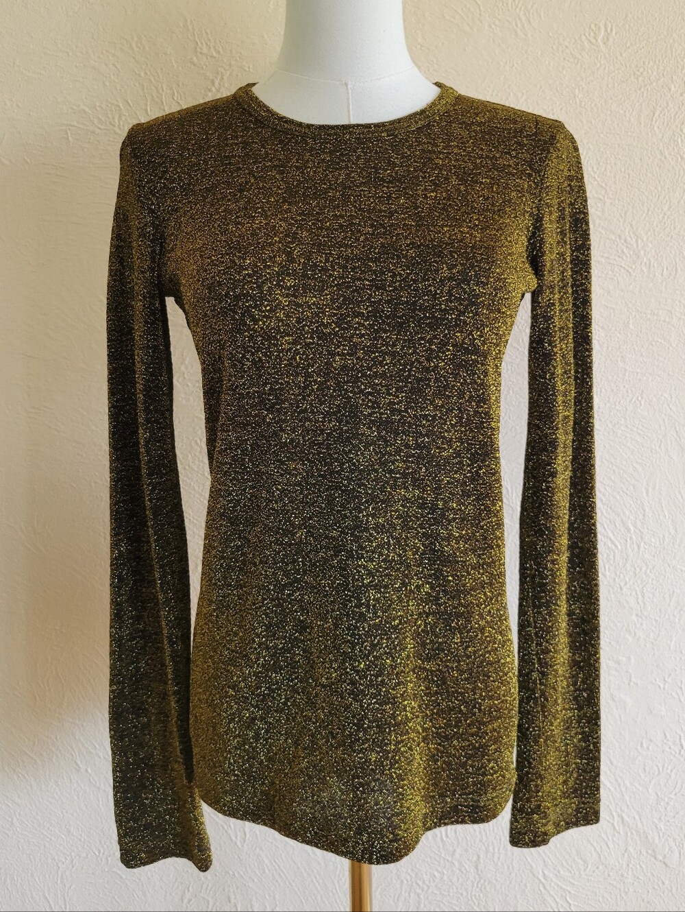 Junya Watanabe Comme De Garcons | Black & Gold Glitter Knit Long Sleeve